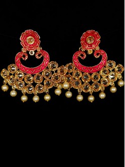 Reverse Ad Earrings With Meenakari Work